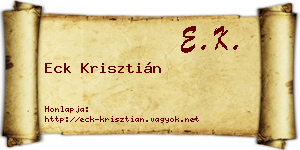 Eck Krisztián névjegykártya