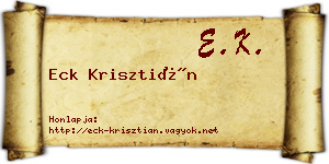 Eck Krisztián névjegykártya